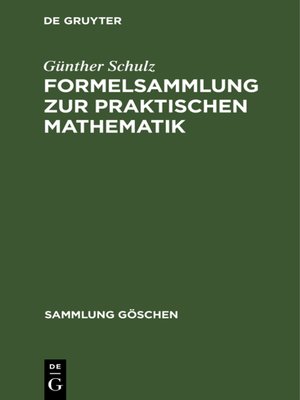 cover image of Formelsammlung zur praktischen Mathematik